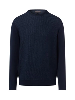 Finshley & Harding Sweter z zawartością kaszmiru Mężczyźni Bawełna niebieski wzorzysty,