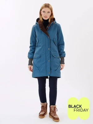 finside Dwustronna kurtka zimowa "Suomukka" w kolorze niebiesko-brązowym rozmiar: 42