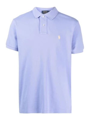 Fioletowa Bawełniana Koszulka Polo z Haftowanym Logo Ralph Lauren