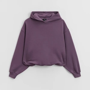 Fioletowa bluza basic typu bombka z kapturem House