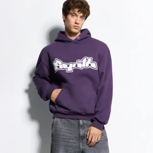 Fioletowa bluza z nadrukiem Synth House