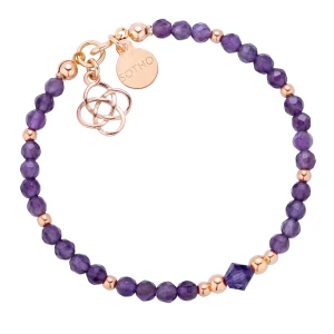 Fioletowa bransoletka z ametystu zdobiona arabską rozetką SOTHO