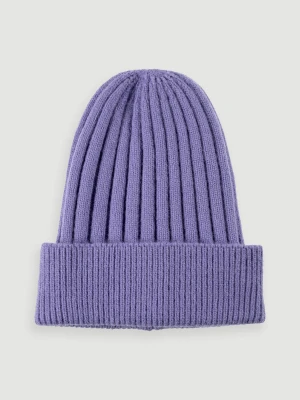 Fioletowa czapka z fakturą w prążek Top Secret