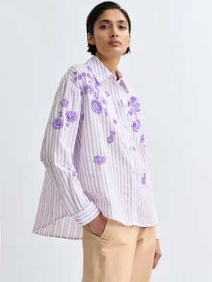 FIOLETOWA KOSZULA W PASKI Z CEKINAMI ESSENTIEL ANTWERP