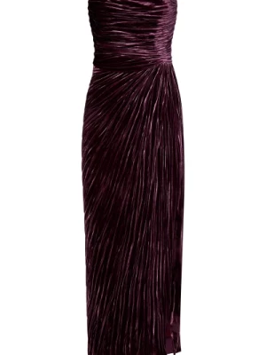 Fioletowa Sukienka Bez Ramiączek z Wysokim Rozcięciem Maria Lucia Hohan