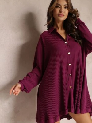 Fioletowa Sukienka Koszulowa Plisowana Giiphi lily rose