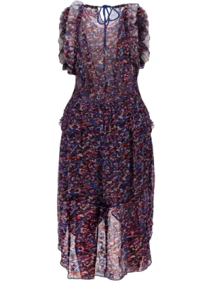 Fioletowa Sukienka z Asymetrycznym Rękawem Isabel Marant Étoile