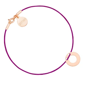 Fioletowa sznurkowa bransoletka z karmą z różowego złota SOTHO