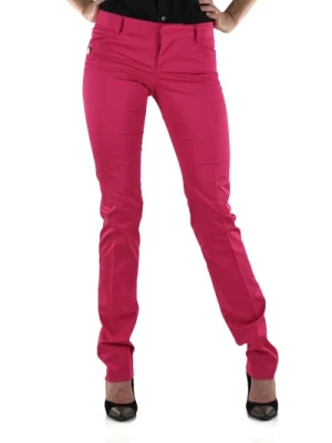 Fioletowe Bawełniane Spodnie z Guzikami dla Kobiet Dsquared2