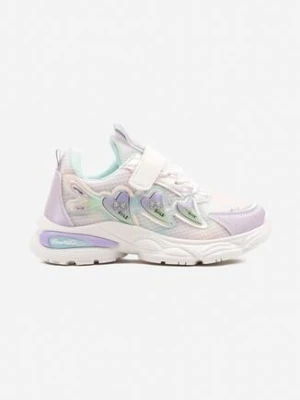 Fioletowe Buty Sportowe Sneakersy Ozdobione Sercami i Tłoczeniem Setolira