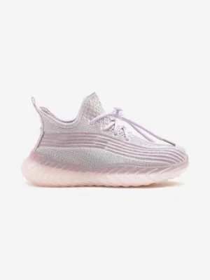 Fioletowe Buty Sportowe Sneakersy z Geometrycznymi Paskami Garenia