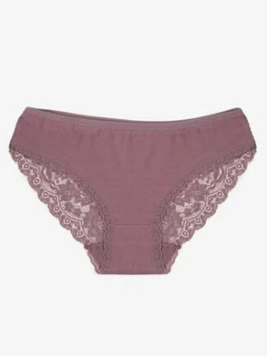 Fioletowe Majtki Figi Zdobione Koronką Venissella