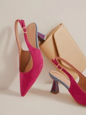 Fioletowe Sandały Vices na Obcasie Typu Kaczuszka Bez Pięty Edinaria