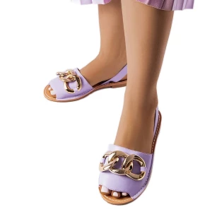 Fioletowe sandały zdobione łańcuchem Germaine Inna marka