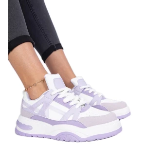 Fioletowe sneakersy z grubymi sznurówkami Inna marka