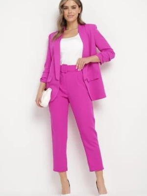 Fioletowe Spodnie z Paskiem Ioleina new collection