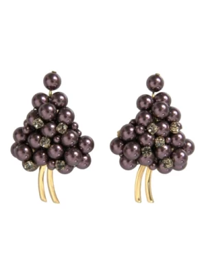 Fioletowe winogrono perła Sycylia kwiatowe kolczyki Dolce & Gabbana