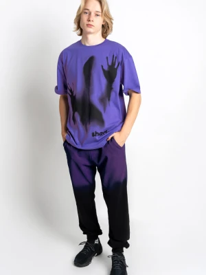 Fioletowo-czarne spodnie dresowe z efektem ombre Reporter