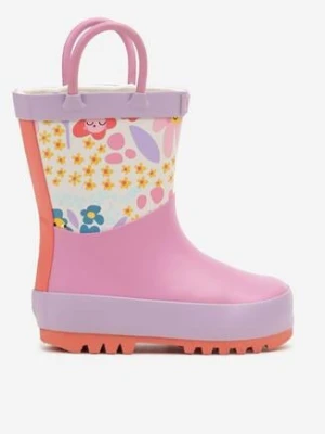 Fioletowo-Różowe Kalosze w Kwiatki Diolivia wink