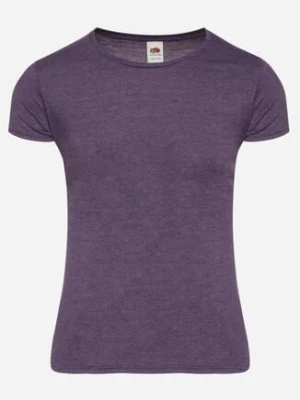 Fioletowy Klasyczny T-shirt z Bawełny Fodena fruit of the loom