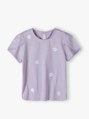 Fioletowy t-shirt dziewczęcy  w kwiatki - Max&Mia Max & Mia by 5.10.15.