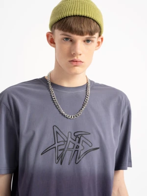 Fioletowy t-shirt REGULAR z efektem ombre Reporter