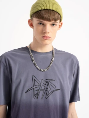 Fioletowy t-shirt z efektem ombre Reporter Young