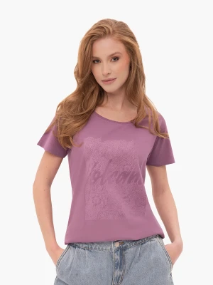 Fioletowy t-shirt z nadrukiem T-PEPI Volcano