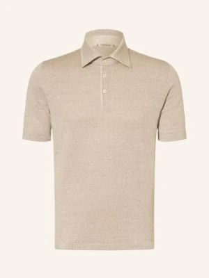 Fioroni Dzianinowa Koszulka Polo Z Lnem beige