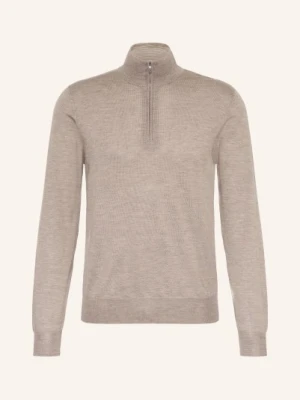 Fioroni Kaszmirowy Sweter Typu Troyer Z Dodatkiem Jedwabiu beige