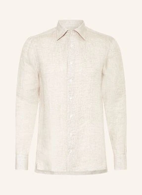 Fioroni Koszula Z Lnu Regular Fit beige