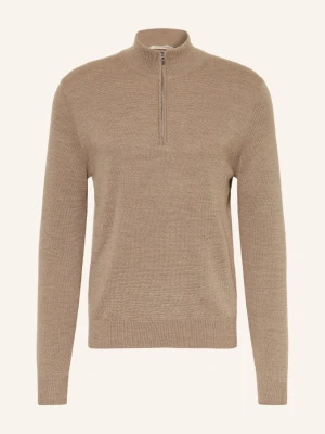 Fioroni Sweter Typu Troyer Z Dzianiny Piqué beige