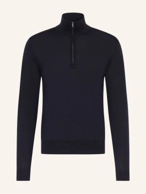 Fioroni Sweter Typu Troyer Z Wełny Merynosowej blau GRANATOWY