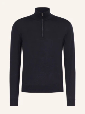 Fioroni Sweter Typu Troyer Z Wełny Merynosowej blau GRANATOWY