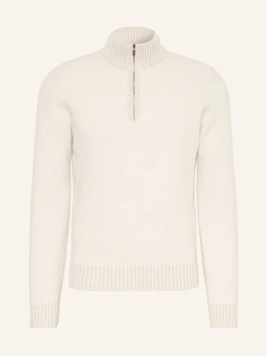 Fioroni Sweter Z Kaszmiru Typu Troyer weiss KREMOWY