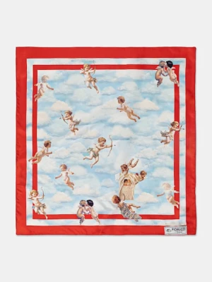 Fiorucci apaszka z jedwabiem Beatitudo Print damska kolor niebieski wzorzysta W25FWASC002VI01BL02