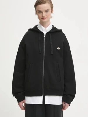 Fiorucci bluza bawełniana Angel Patch Regular Fit Zip Up damska kolor czarny z kapturem gładka W02FPSZI397CJ05BK01