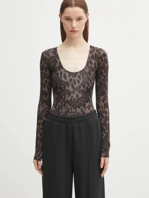 Fiorucci body Banimalier Print Scoop Neck kolor brązowy W02FPTBO225LY01BR01