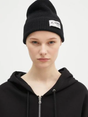 Fiorucci czapka z domieszką wełny Knit Logo Beanie kolor czarny wełniana U01FPAHA216KN05BK01