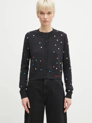 Fiorucci kardigan wełniany Confetti Dot Print Logo damski kolor czarny W02SPKCA337KN03BK01