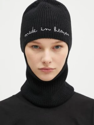 Fiorucci kominiarka wełniana Embroidered Balaklava kolor czarny U01FPAHA217KN05BK01