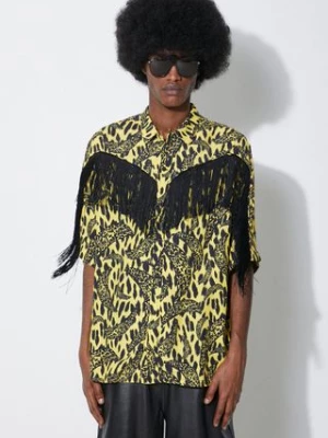 Fiorucci koszula Banimalier Print Fringed Shirt męska kolor żółty regular M01FPTSH054VI01YW02