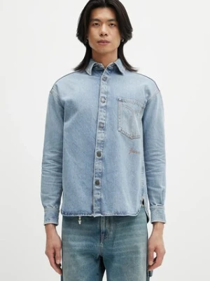 Fiorucci koszula jeansowa Open Back Embroidered Denim kolor niebieski regular z kołnierzykiem klasycznym W02SMDSI390DN01DN01