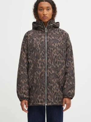 Fiorucci kurtka bawełniana Nylon Banimalier Print Zip Up kolor brązowy przejściowa W02FPOJA440NY01BR01
