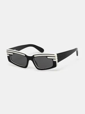 Fiorucci okulary przeciwsłoneczne Rectangular Wing damskie kolor czarny U01FPASU134AC03BK01