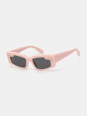 Fiorucci okulary przeciwsłoneczne Rectangular Wing damskie kolor różowy U01FPASU134AC03PN02