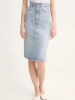 Fiorucci spódnica jeansowa Faded Heart Pocket Denim Midi Skirt