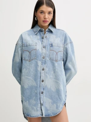 Fiorucci sukienka jeansowa Angel Print Denim Shirt Dress