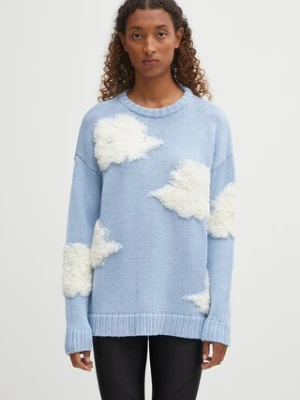 Fiorucci sweter wełniany Cloud damski kolor niebieski W02SMKSW335KN05BL02