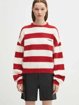 Fiorucci sweter wełniany Cropped Alpaca damski kolor czerwony ciepły W02FPKSW448KN11RD02